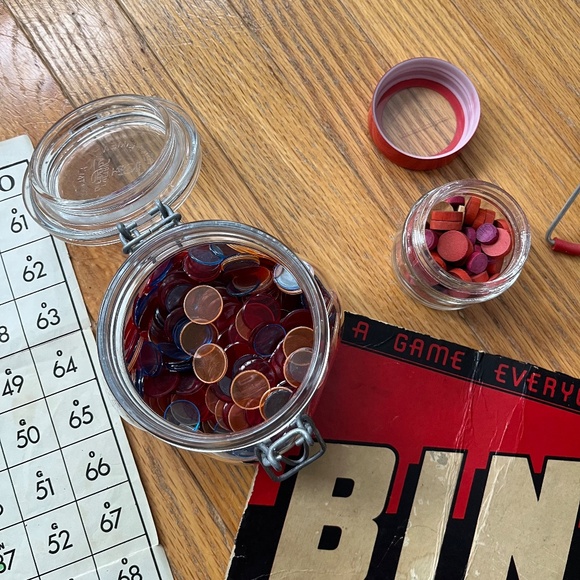 Vintage 50s Bingo Game Lot with Metal Basket Spinner - Picture 5 of 9